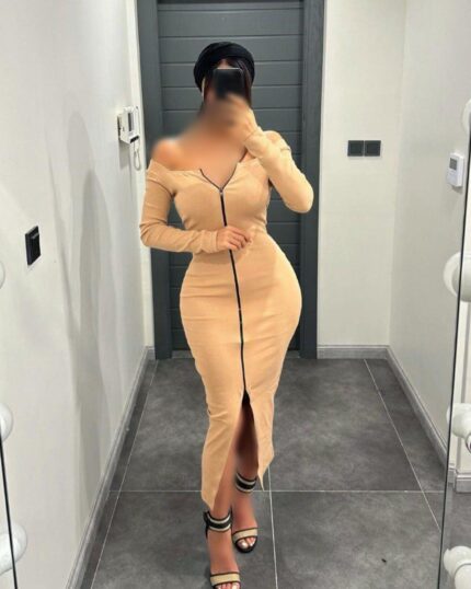 پیراهن یقه خشتی جلو زیپ 10793