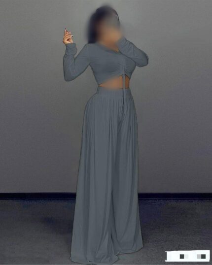 ست کراپ شلوار پیله دار 10798