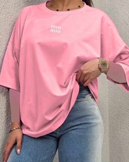 تیشرت باکسی miu miu کد 10877